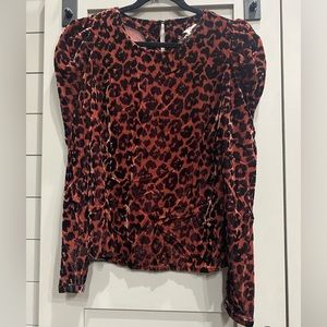 Anthropologie Dolan Leopard Velvet Top